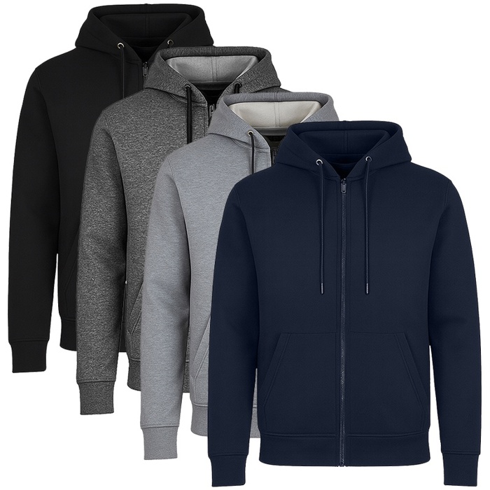 Men’s Fleece-Lined Full-Zip Hoodie (S-3XL)